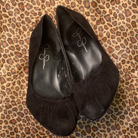 🛝⬇️ Jessica Simpson Size 8B 38 Black High Heels Pumps - Picture 3 of 8